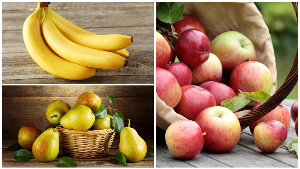 Buah-buahan yang baik untuk gout - pisang, pear dan epal