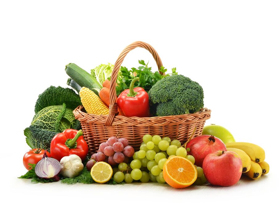 buah-buahan dan sayur-sayuran segar dalam diet