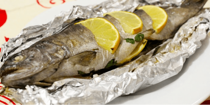 Trout di dalam ketuhar
